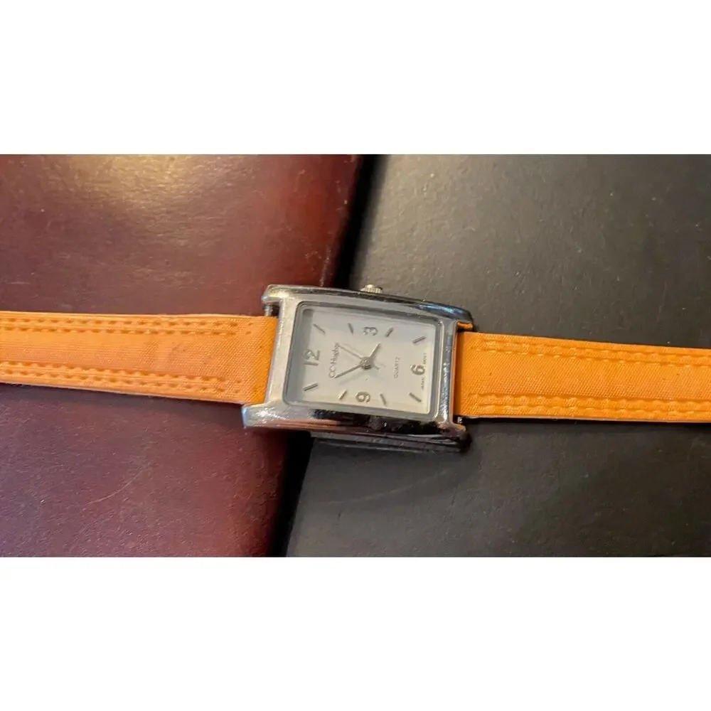 Women's 20mm Silver Tone CC Hughes Watch, Peach Band